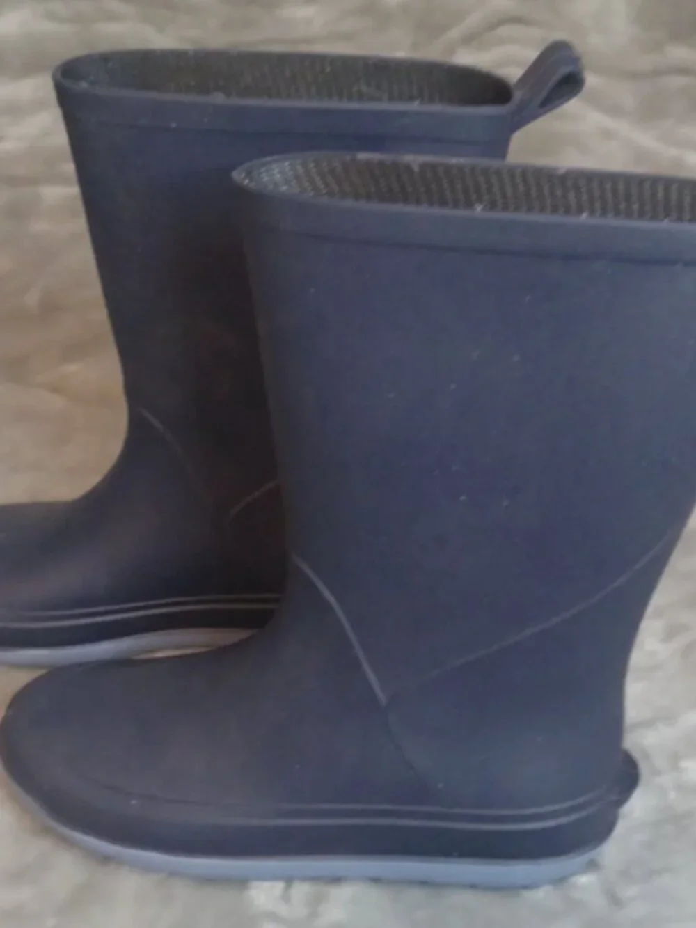 Cat & Jack Unisex Kids Blue Rubber Rain Boots US Size 5 Pull On Mid-Calf